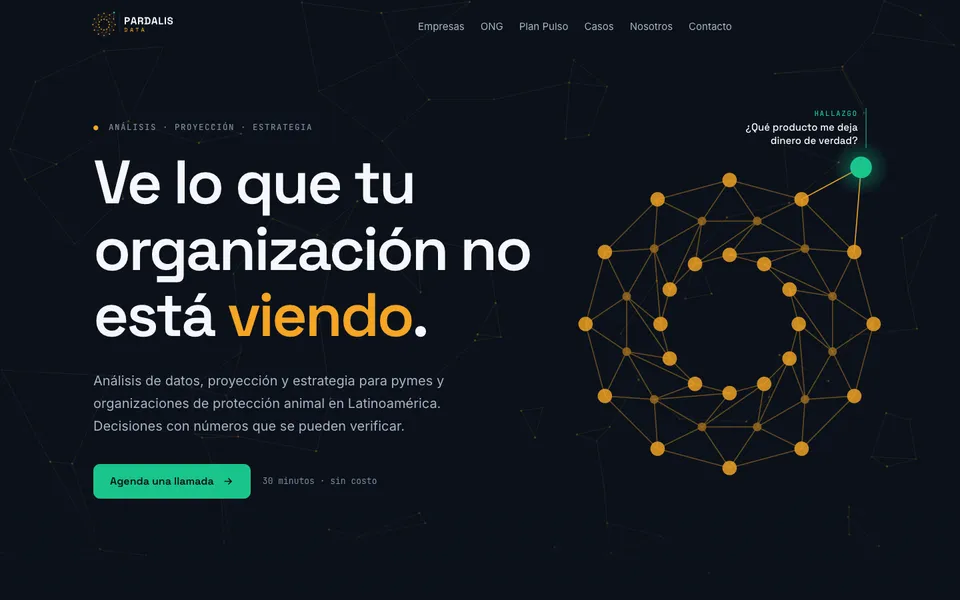 Portada del sitio de Pardalis Data